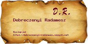 Debreczenyi Radamesz névjegykártya